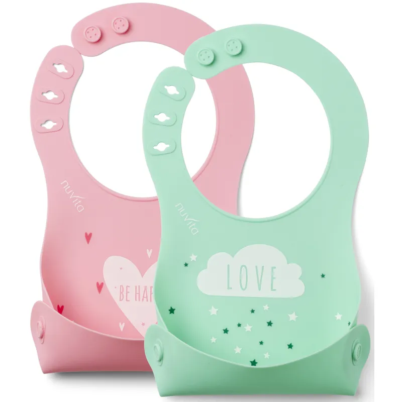 Nuvita Silikonový bryndák, Pink/Green