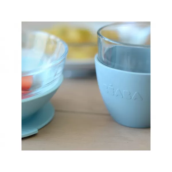 Beaba Jídelní sada skleněná s přísavkami