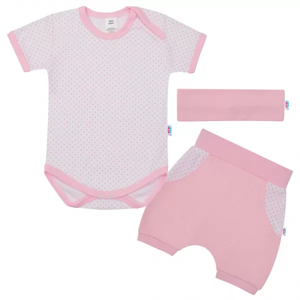 New Baby 3-dílná letní bavlněná souprava Perfect Summer světle