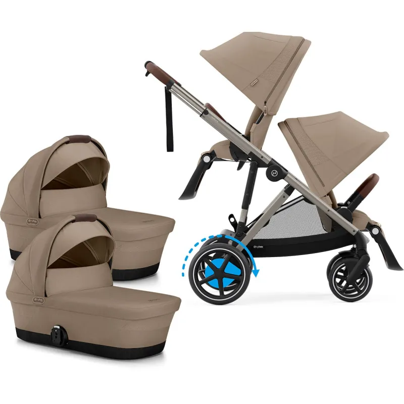 CYBEX e-Gazelle S + 2x Gazelle S Cot + sedačka ke golfové konfiguraci