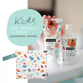 SUAVINEX KIDS  Hygienická taštička + Dětský šampon + kondicionér 300ml + Dětský gelový šampon 200ml