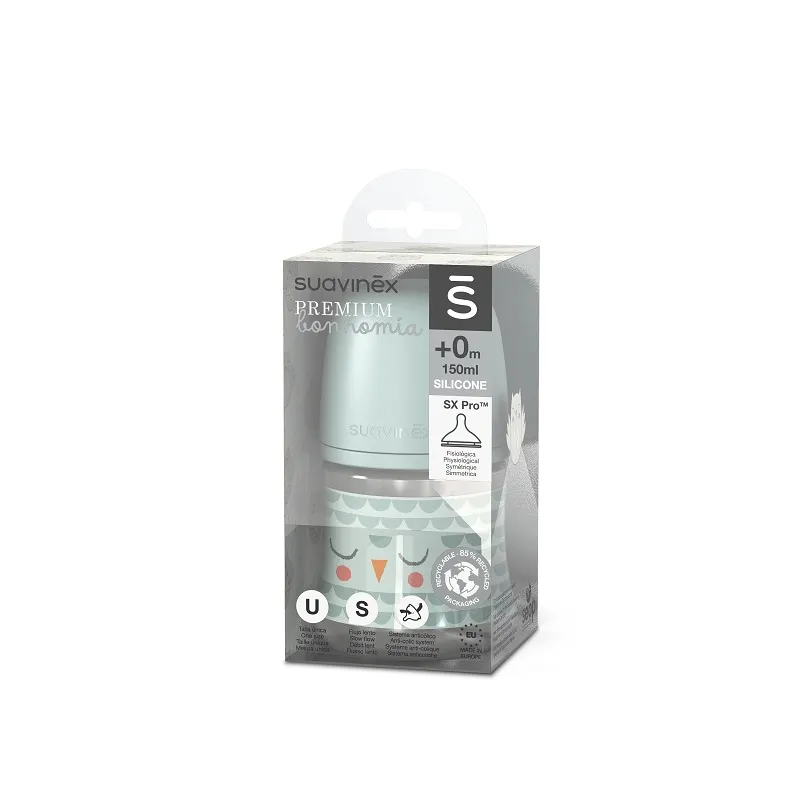 SUAVINEX Láhev BONHOMIA 150 ml fyziologická SX PRO +0 SF