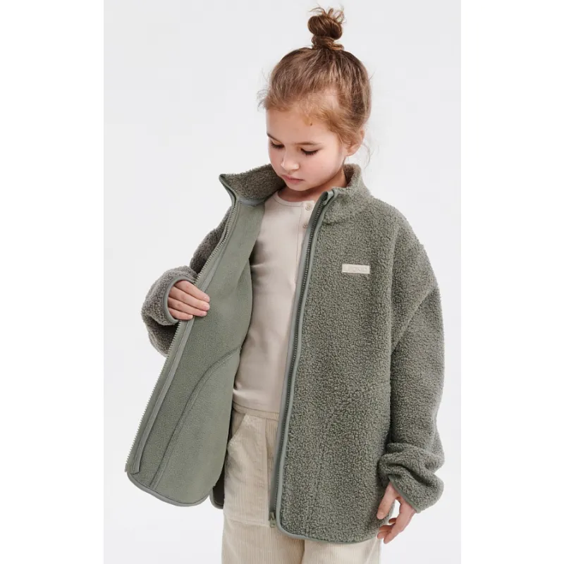 LEOKID Fleecová bunda Theo Vetiver Green vel. 110