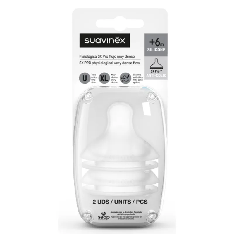 SUAVINEX | SAVIČKA SX PRO FYZIOLOGICKÁ XL ETRA SILNÝ PRŮTOK 2 KUSY