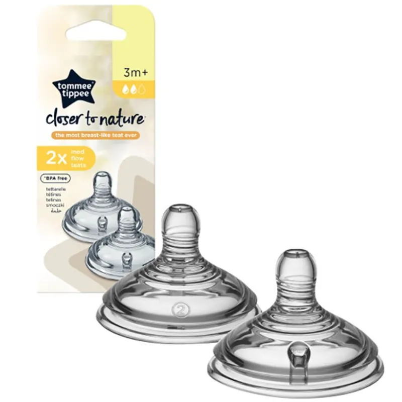 Tommee Tippee Savička na lahev, ANTI-COLIC,  střední průtok, 2 ks